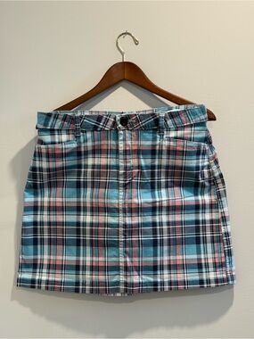 Riders by Lee Plaid Midi Skirt in Blue and Pink